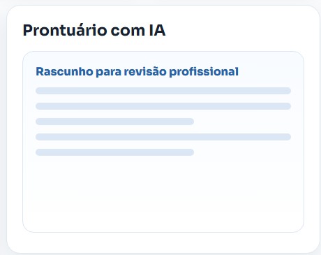 Tela real do prontuário com IA no AgilizaPSI.